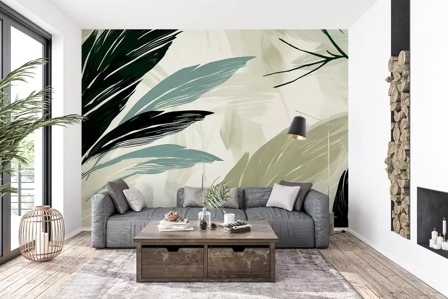 wall murals Апстрактно разнобојно перје w04037v3