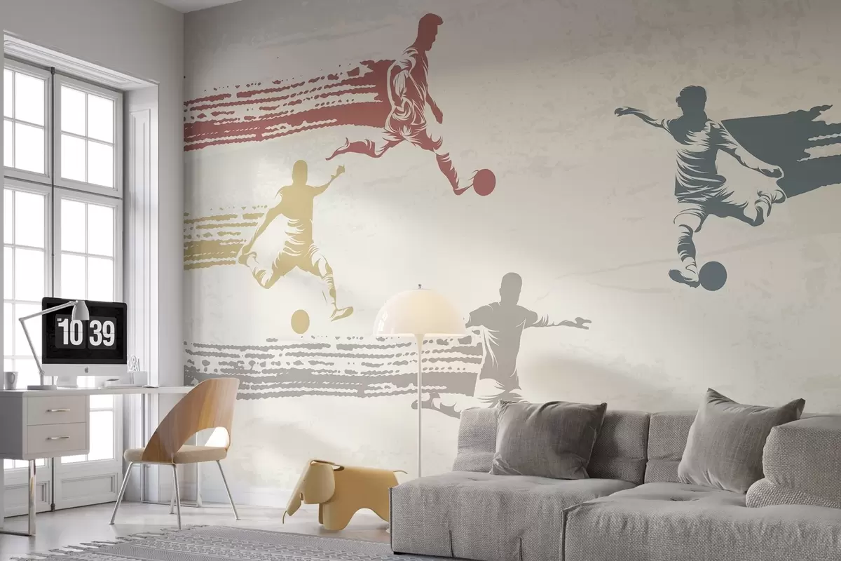 wall murals Фудбалери у ретро стилу w04025