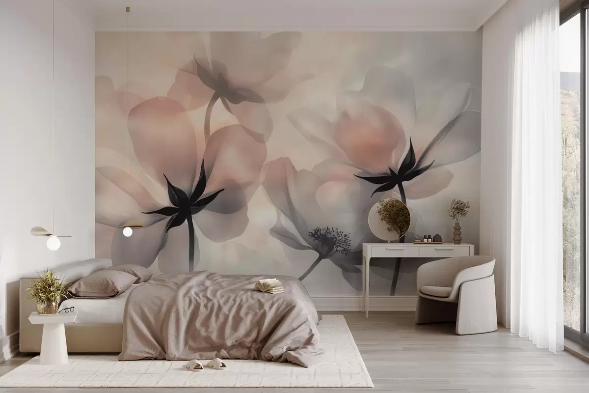 wall murals Апстрактно велико цвеће w04010