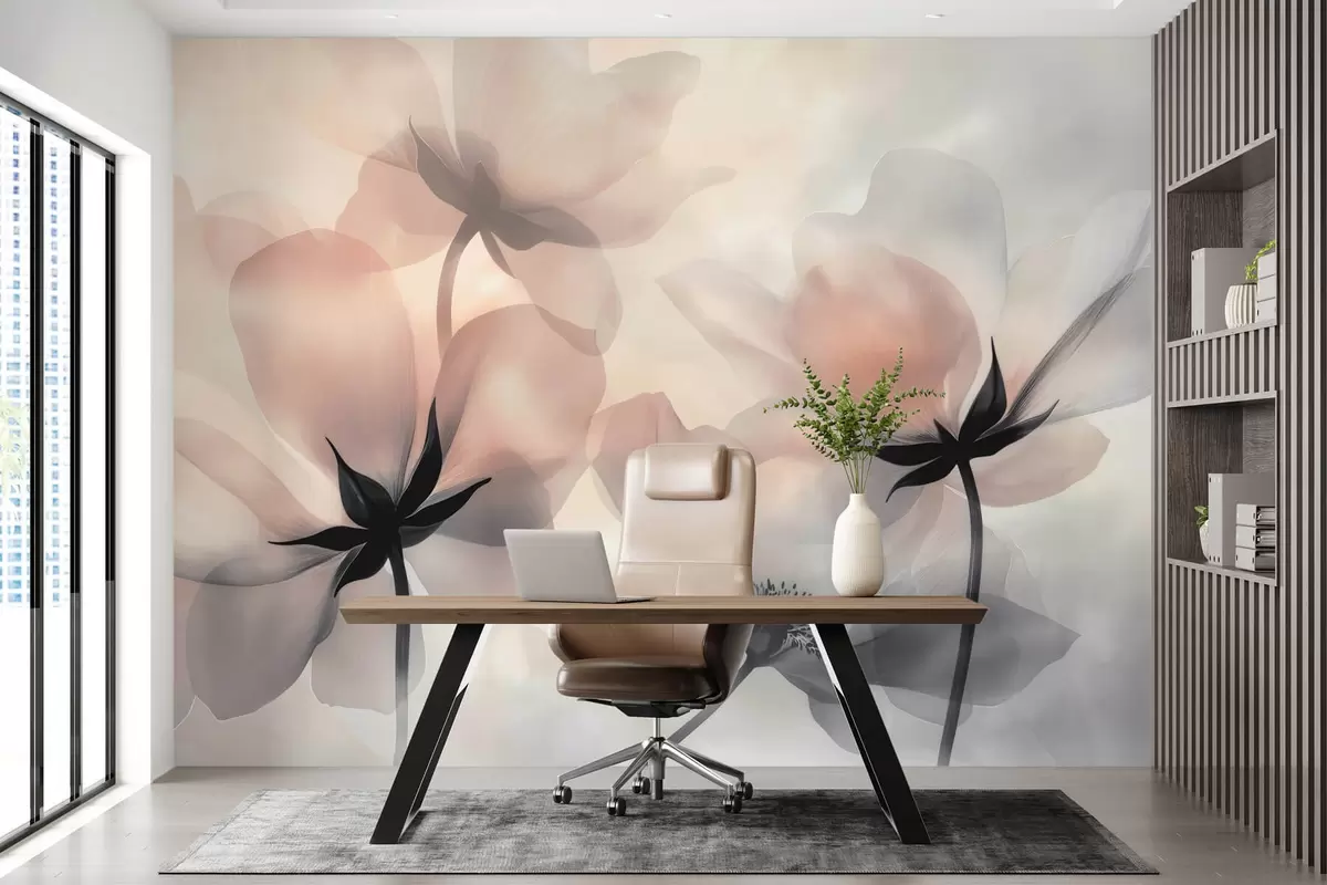 wall murals Апстрактно велико цвеће w04010