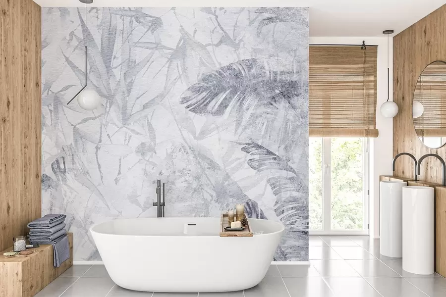 wall murals Цветна апстракција у гранџ стилу са имитацијом абразије, нијансе плаве w03926v3