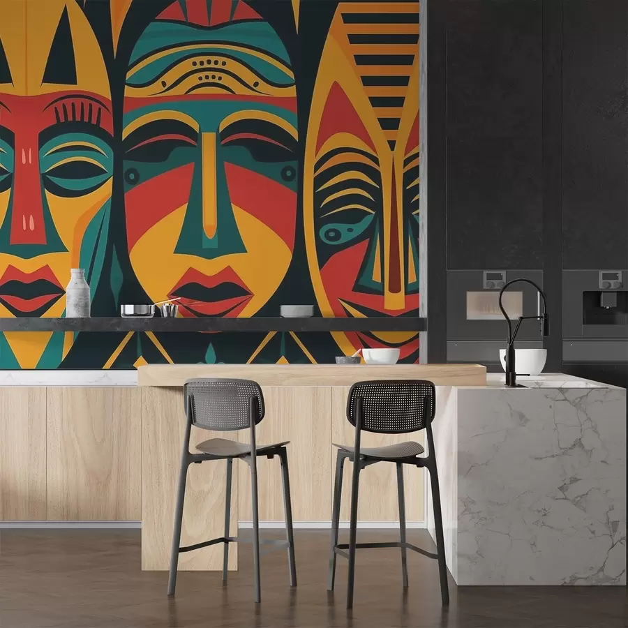 wall murals Афричке маске w04043v2