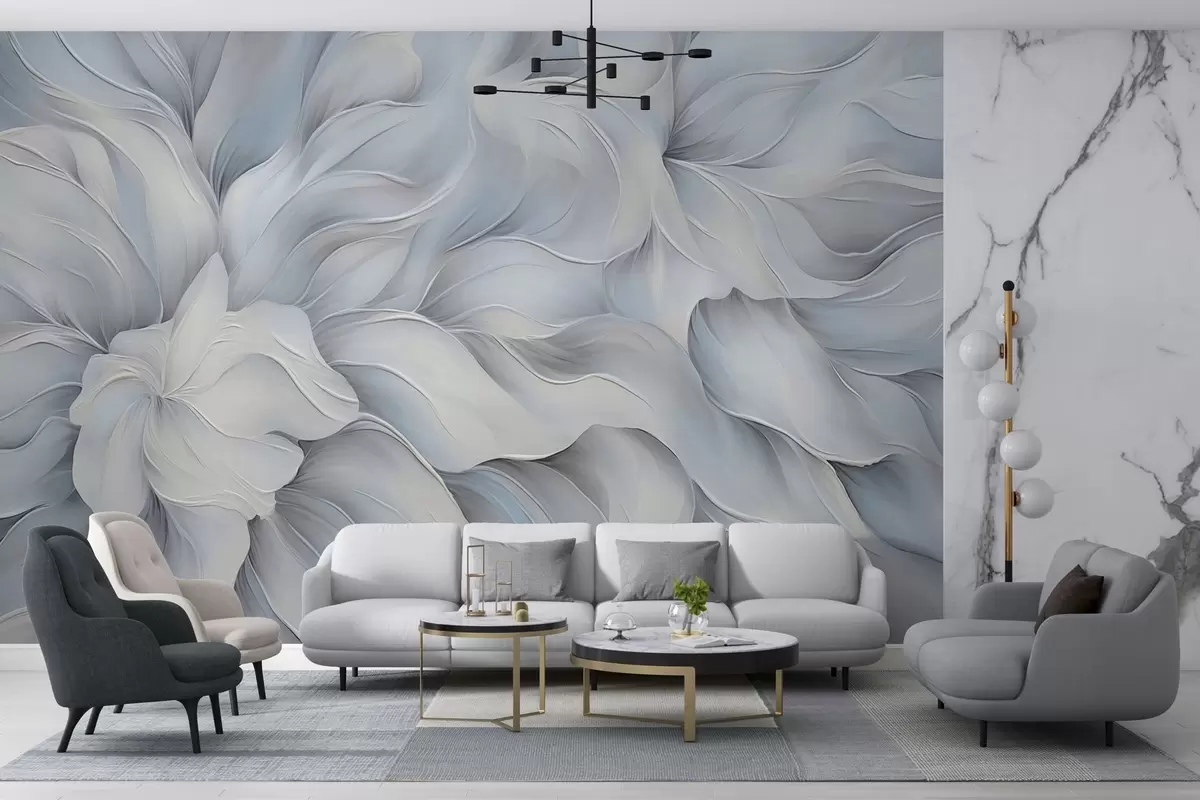 wall murals Апстрактно цвеће у стилу лептира у бордо боји w04045