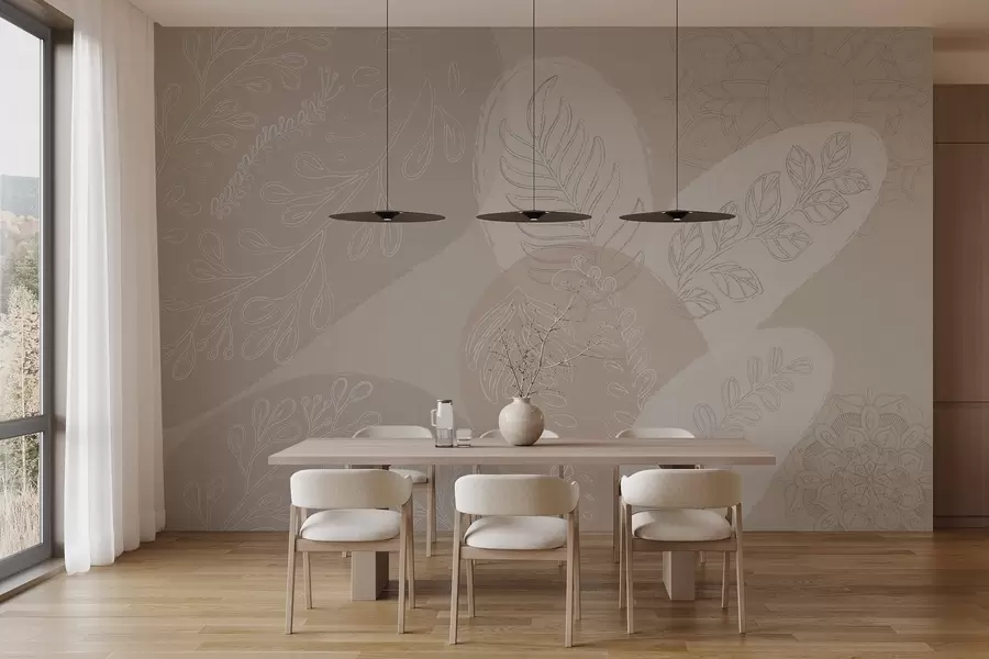 wall murals Ботанички векторски дизајн у бохо стилу w04057