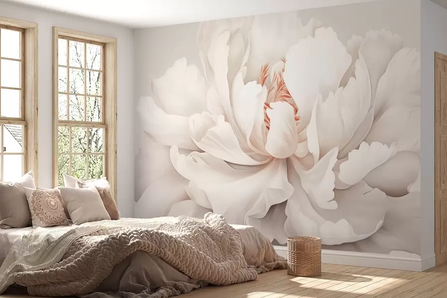 wall murals Цветајући пупољак божура у пастелним бојама w04061