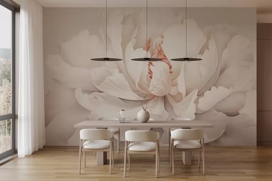 wall murals Цветајући пупољак божура у пастелним бојама w04061