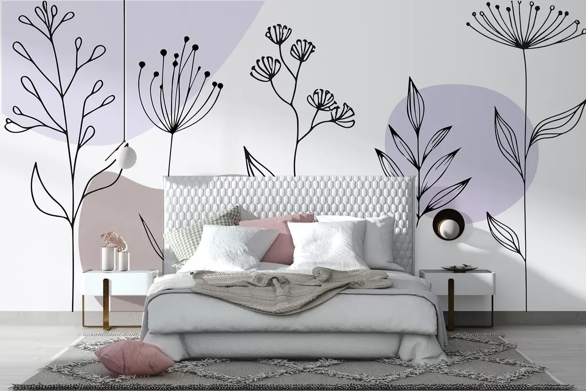 wall murals Бохо цветни обрис w04080