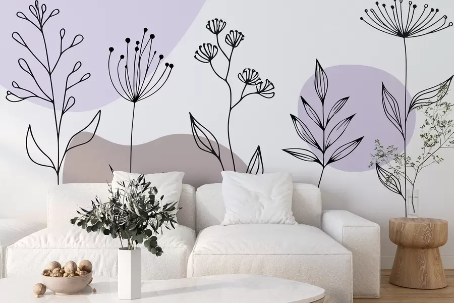 wall murals Бохо цветни обрис w04080
