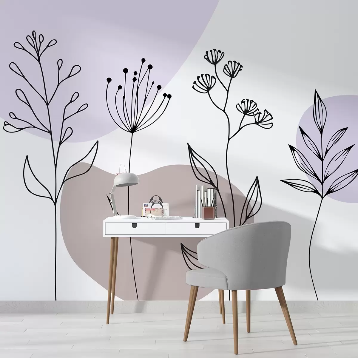 wall murals Бохо цветни обрис w04080