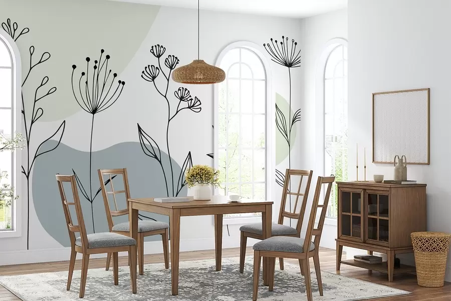 wall murals Бохо цветни обрис w04080v1