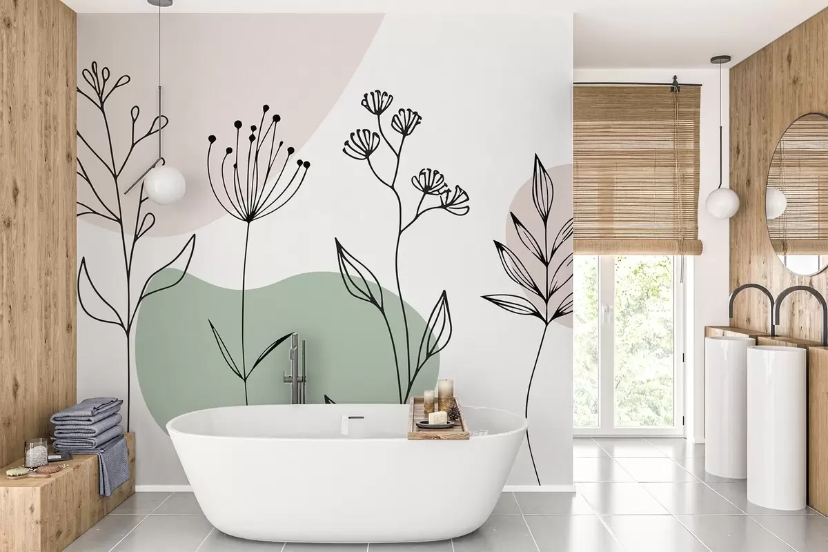 wall murals Бохо цветни обрис w04080v2