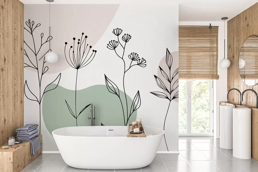 wall murals Бохо цветни обрис w04080v2