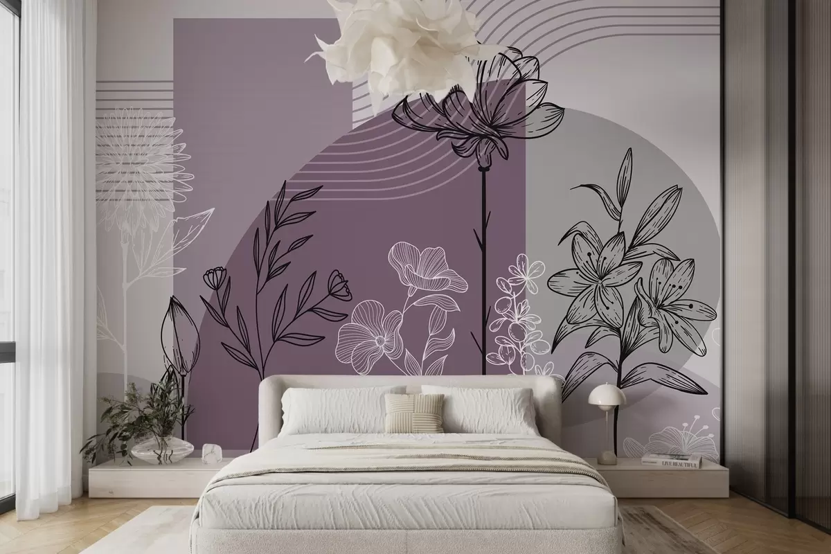 wall murals Бохо цветни обрис w04081v2