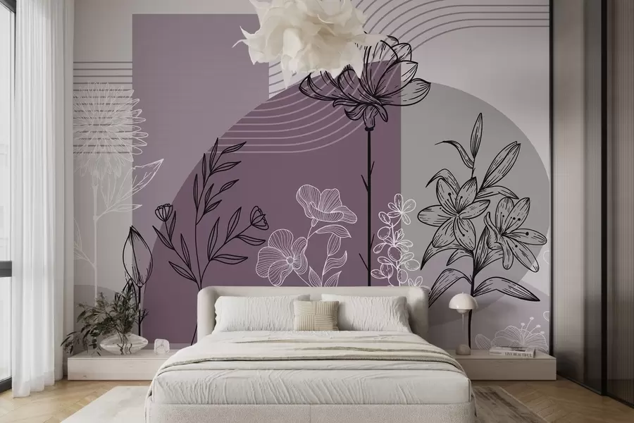 wall murals Бохо цветни обрис w04081v2