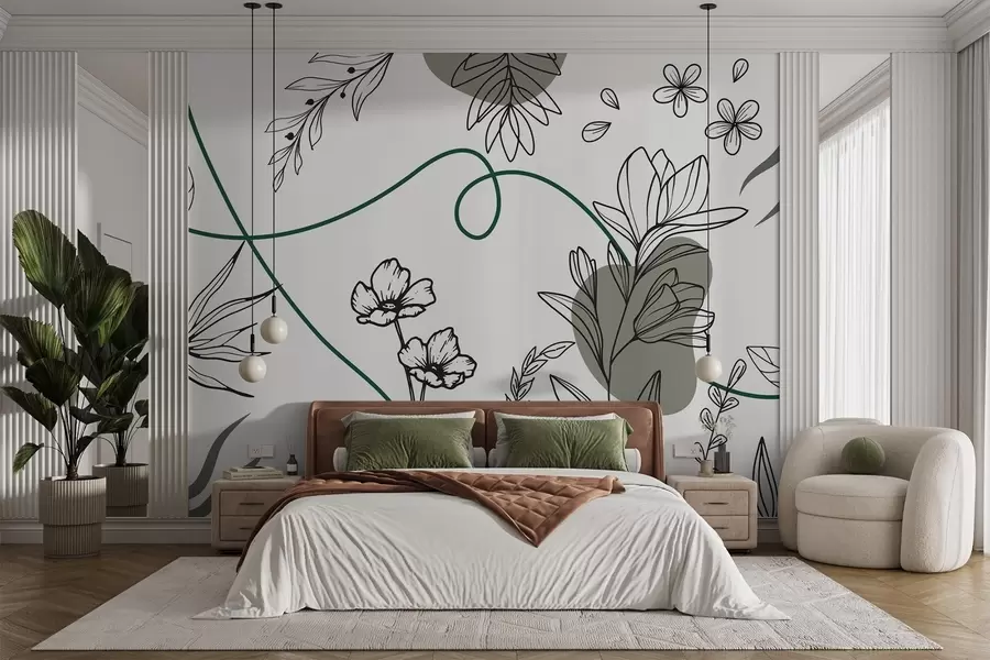 wall murals Бохо цветни обрис w04082