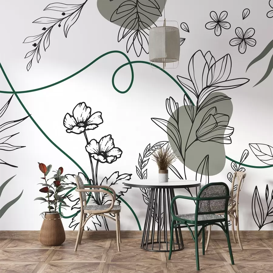 wall murals Бохо цветни обрис w04082