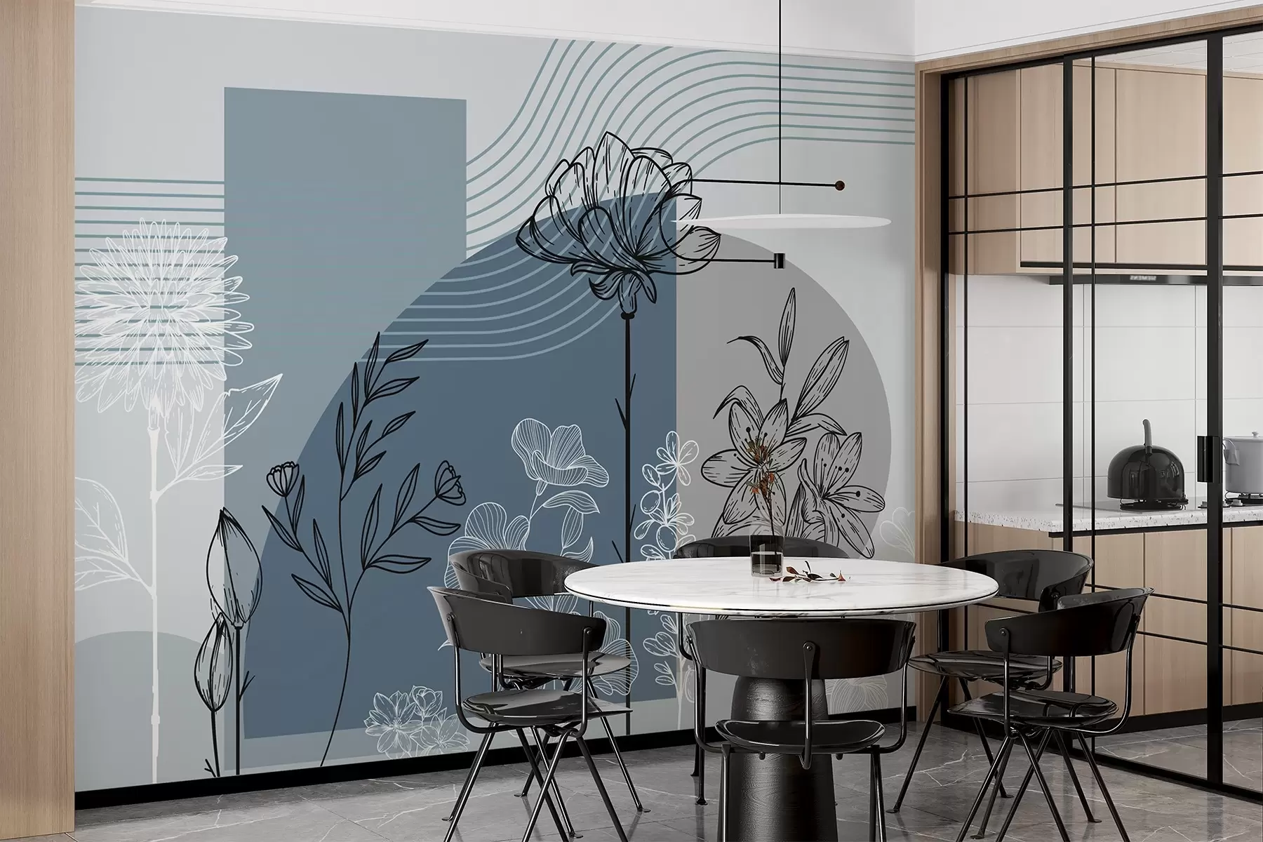 wall murals Бохо цветни обрис w04081v1