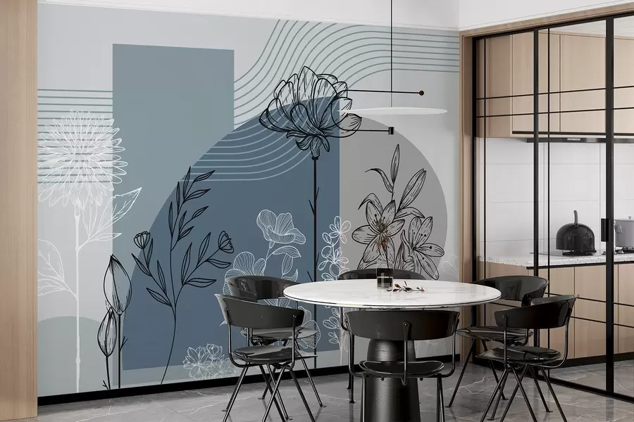 wall murals Бохо цветни обрис w04081v1
