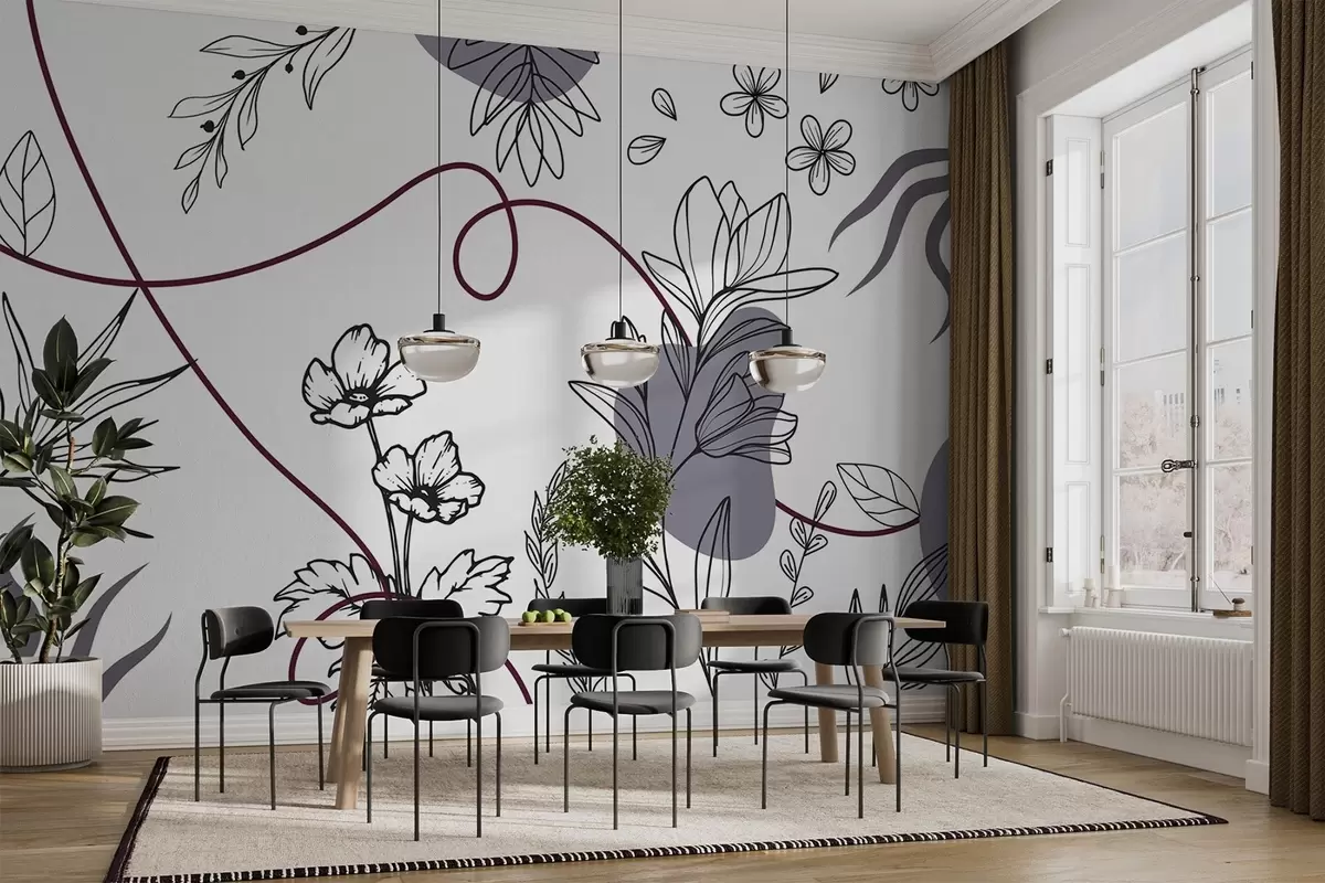 wall murals Бохо цветни обрис w04082v1