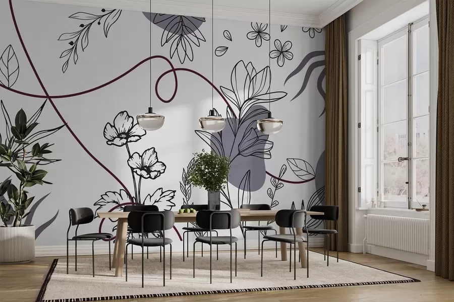 wall murals Бохо цветни обрис w04082v1