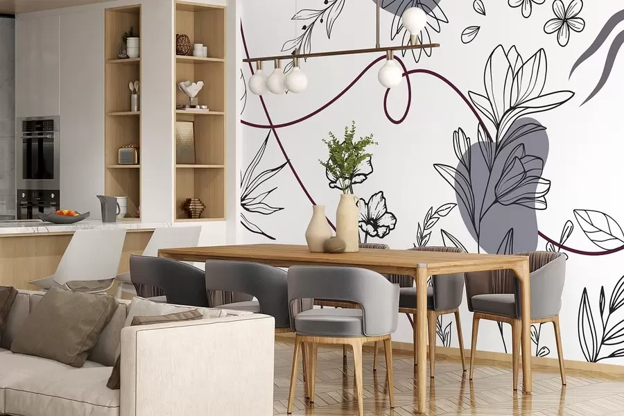 wall murals Бохо цветни обрис w04082v1