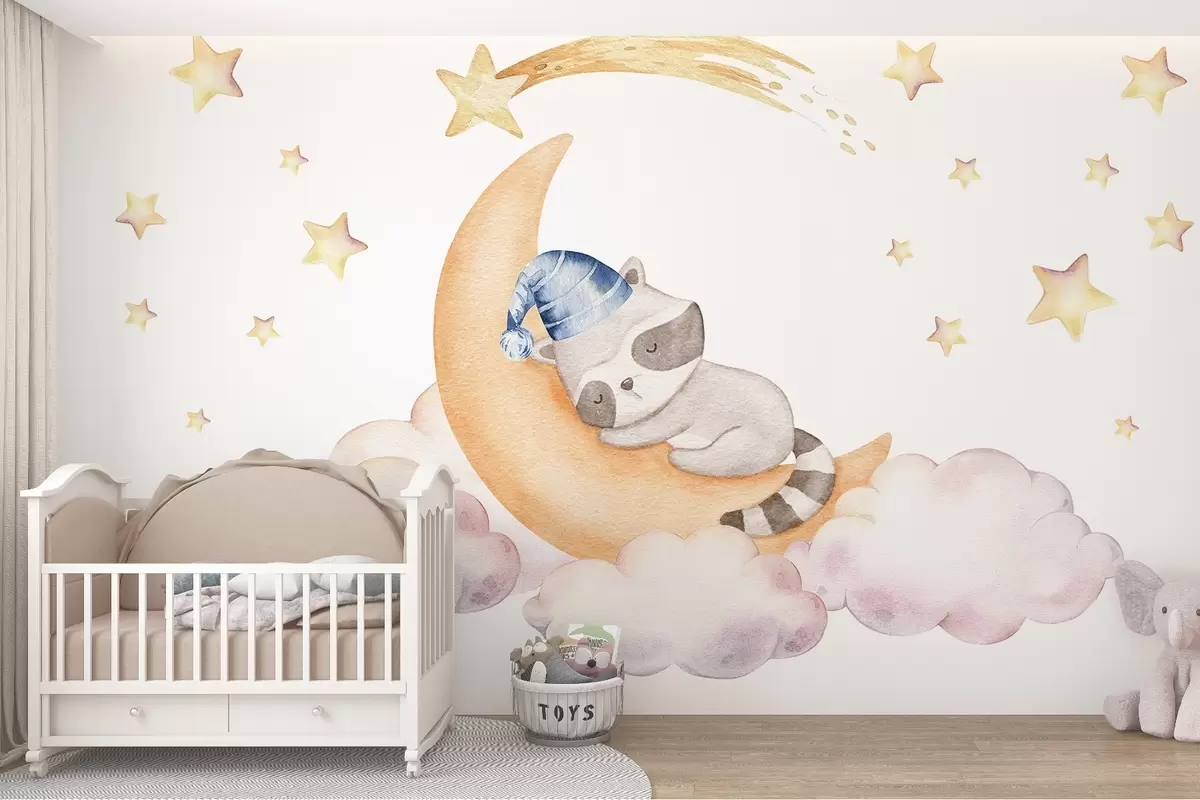 wall murals Ракун на Месецу w09169
