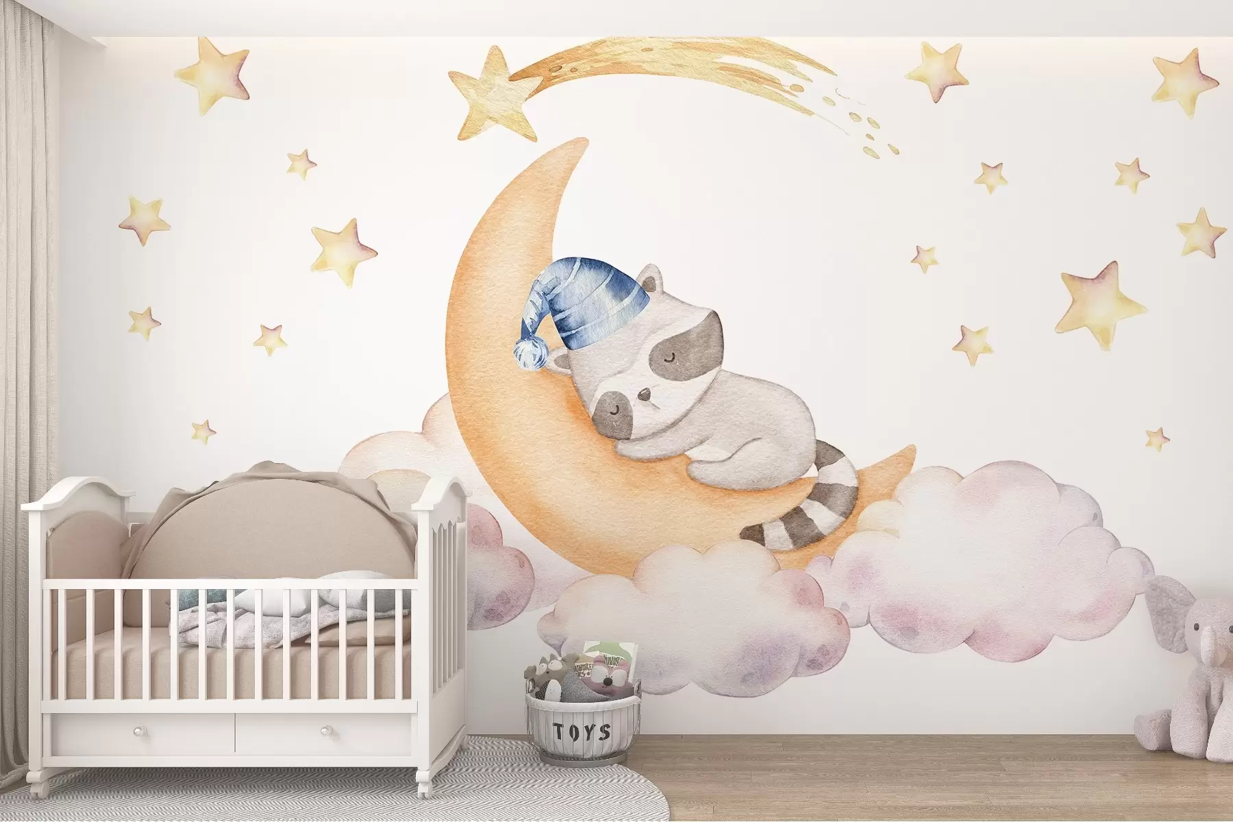 wall murals Ракун на Месецу w09169