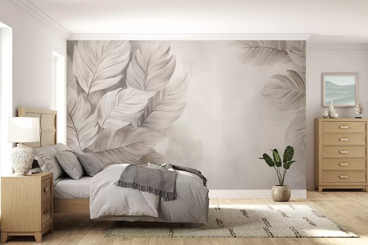 wall murals Пастелно лишће w09175