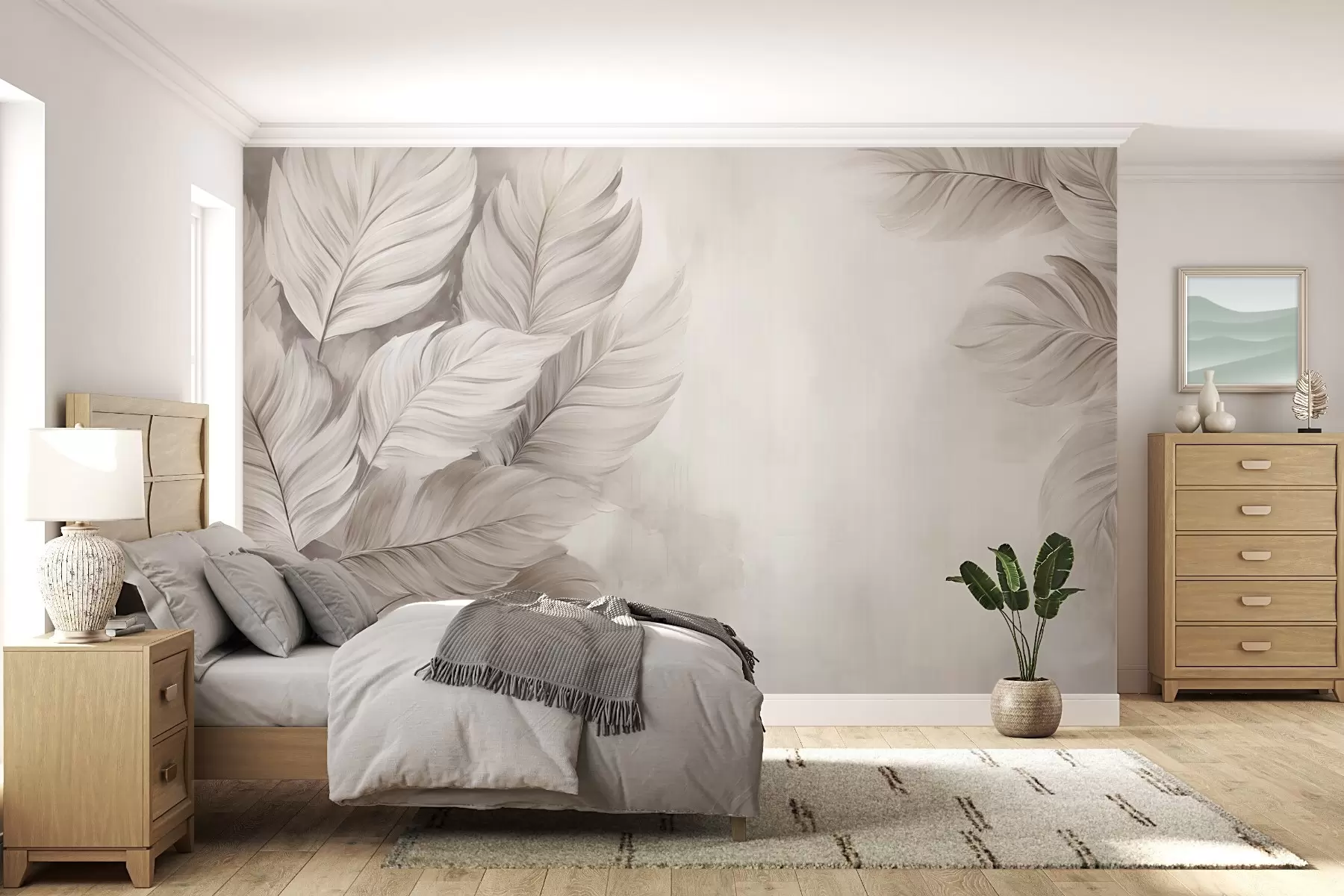 wall murals Пастелно лишће w09175