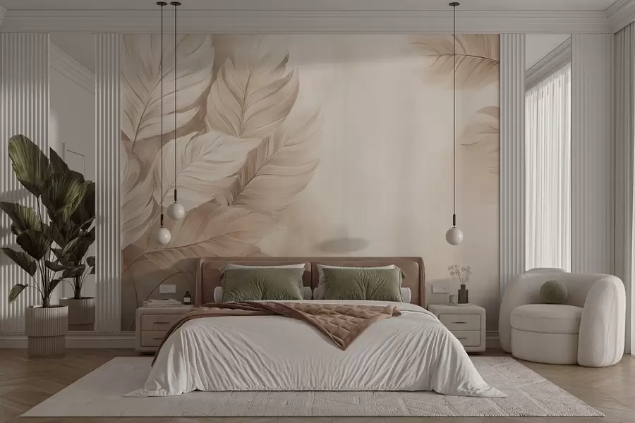 wall murals Пастелно лишће w09175v2