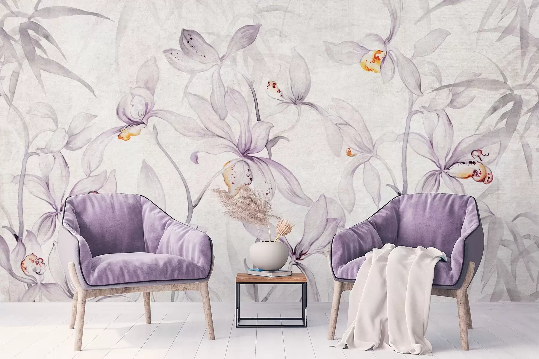 wall murals Дивље орхидеје, љубичасте нијансе w03933