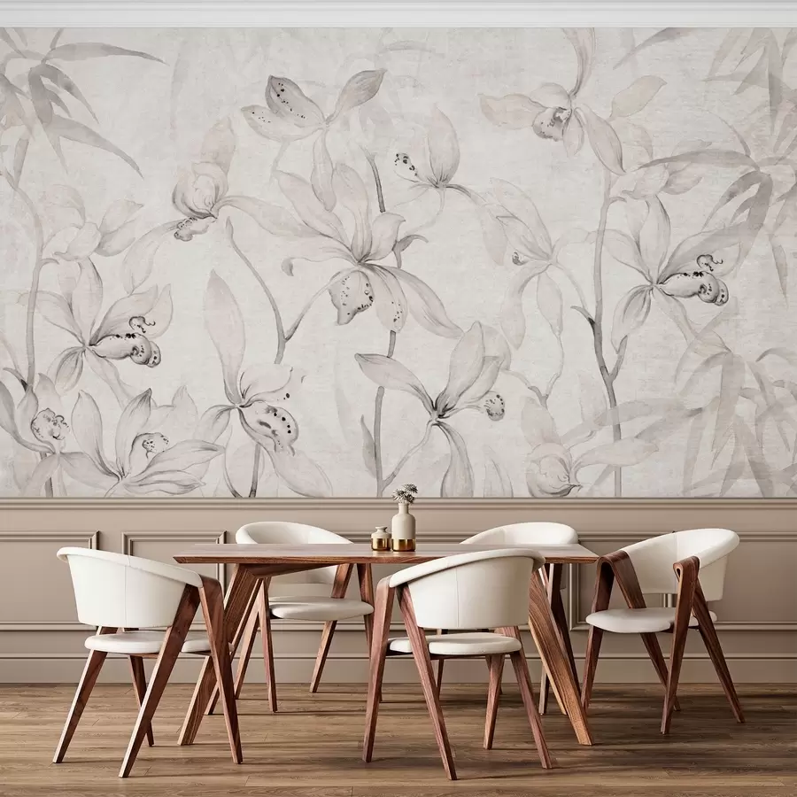 wall murals Дивље орхидеје, нијансе беж w03933v1