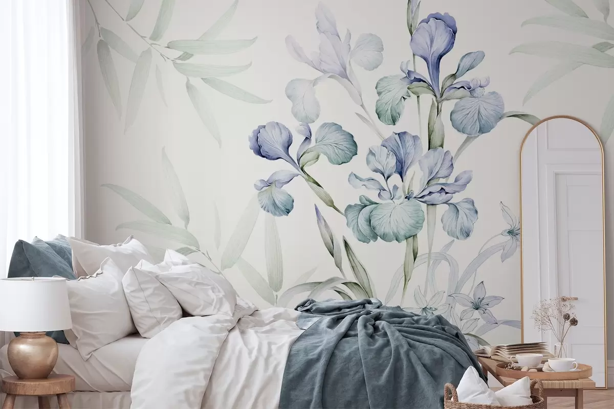 wall murals Нежне имитације ириса у акварелу w03955