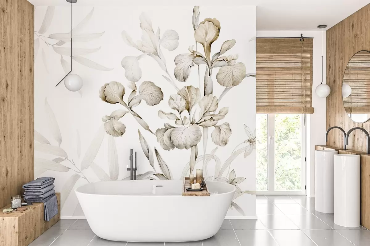 wall murals Ириси, нијансе беж w03955v2