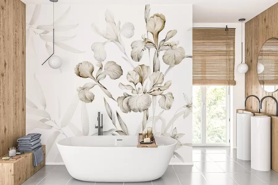 wall murals Ириси, нијансе беж w03955v2