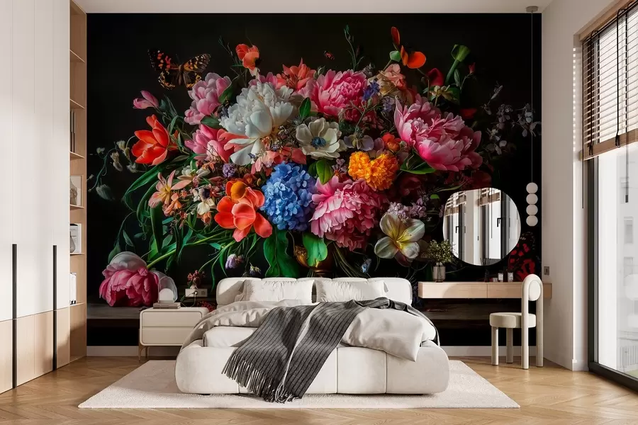 wall murals букет у стилу холандског уљаног сликарства XVII века са луксузном цветном композицијом. w04078