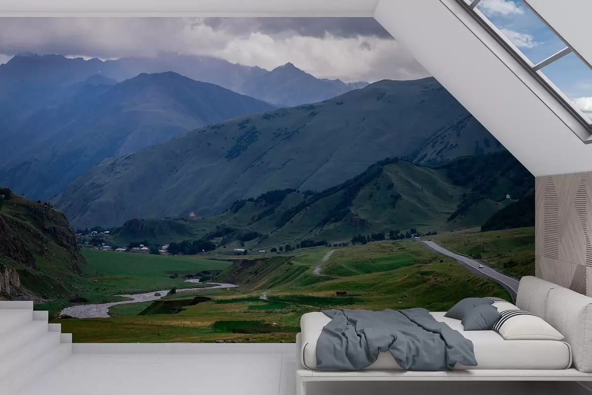 wall murals Пејзажи Џорџије, планине, путовање колима, реализам w04097