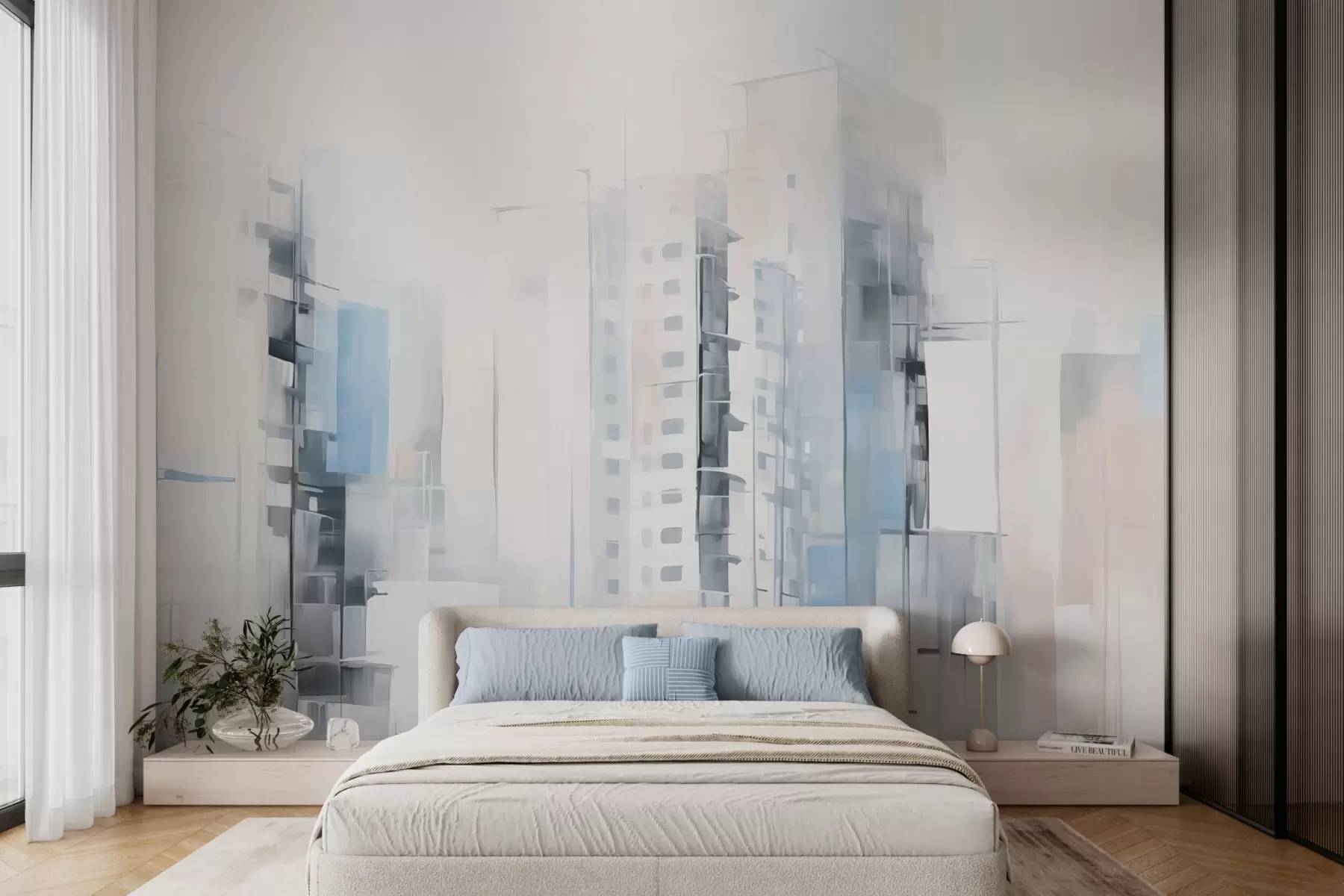 wall murals Апстрактна имитација градског пејзажа w04100