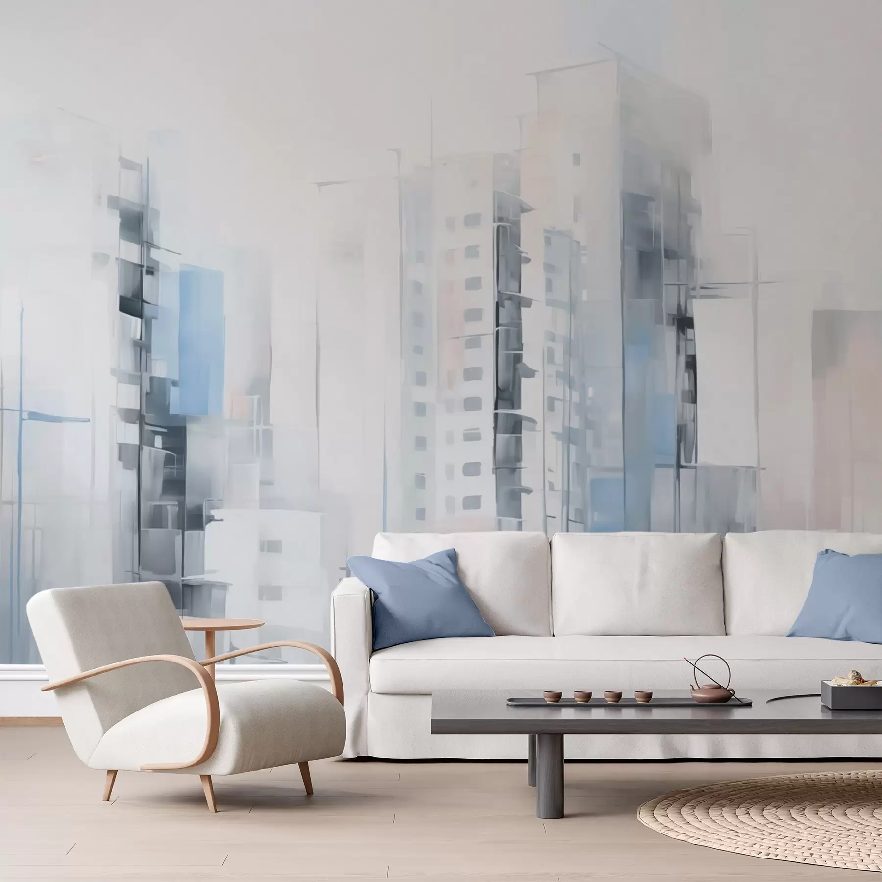 wall murals Апстрактна имитација градског пејзажа w04100