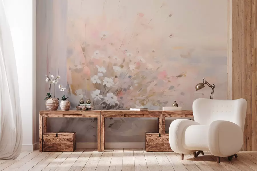 wall murals Букет цвећа поред прозора, имитација слике w04101