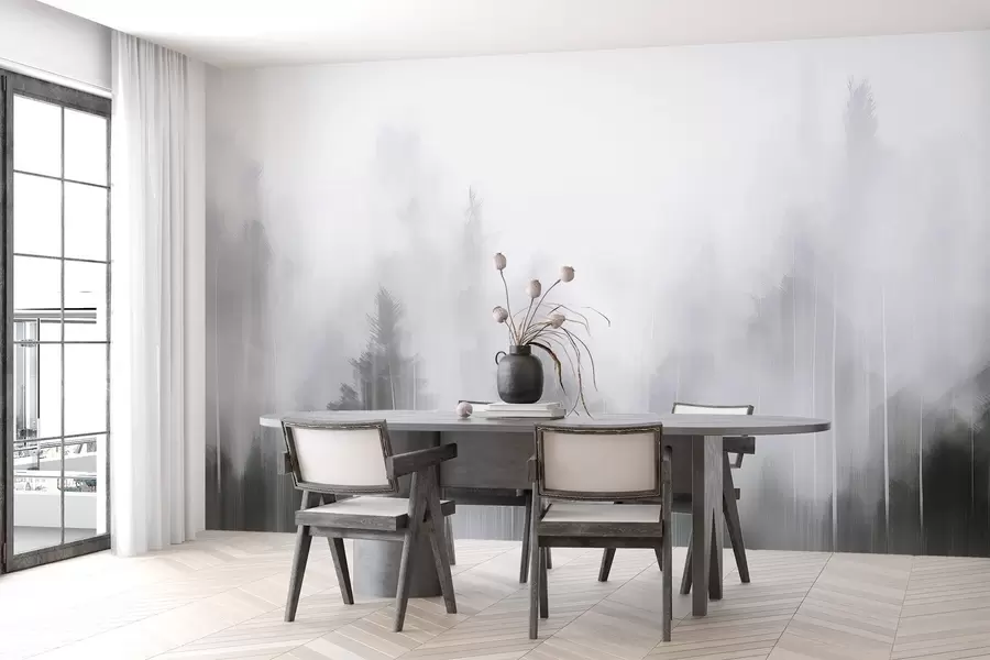 wall murals Сликање имитације четинарске шуме w04104