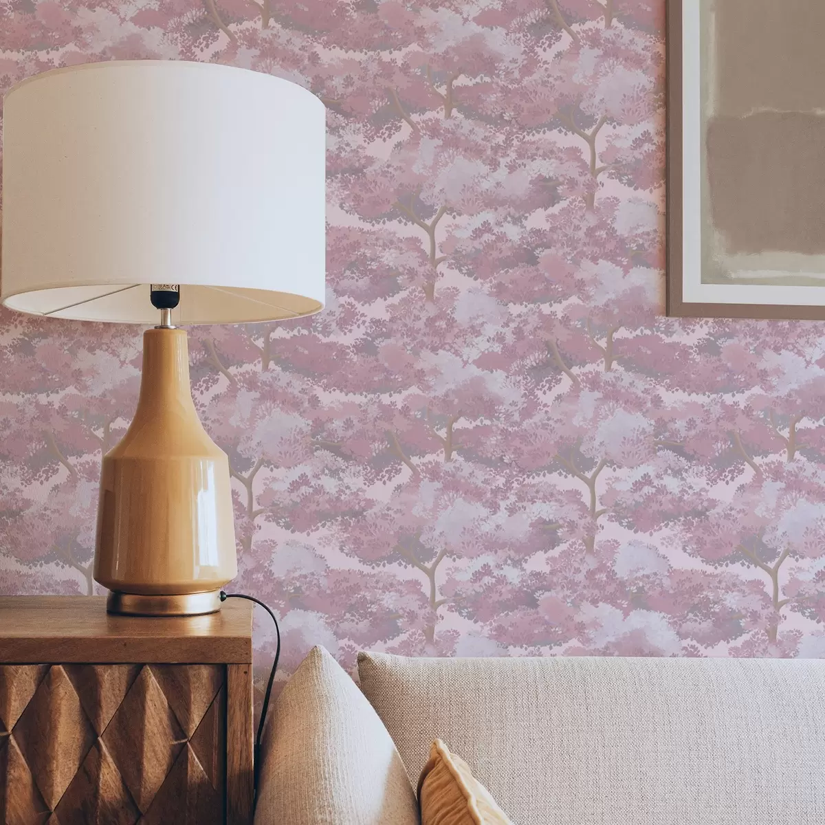 Позадина Дубоко плави пејзаж са дрвећем у ноћним тоновима a00170v4