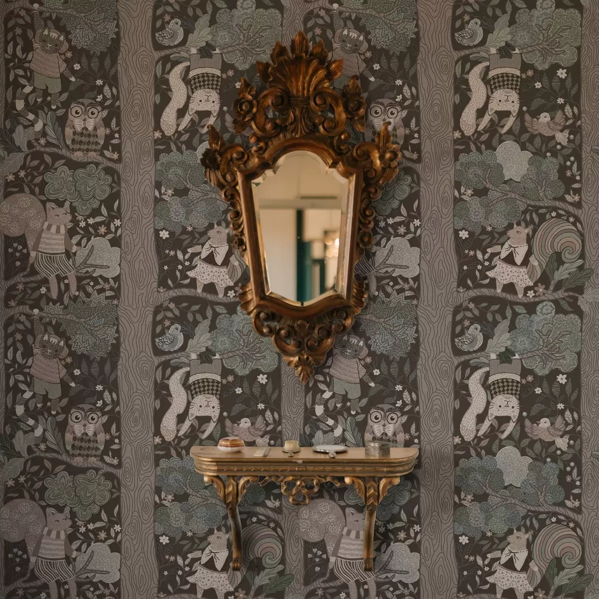 Позадина Ручно цртани графички цртеж природе у етно стилу a00173