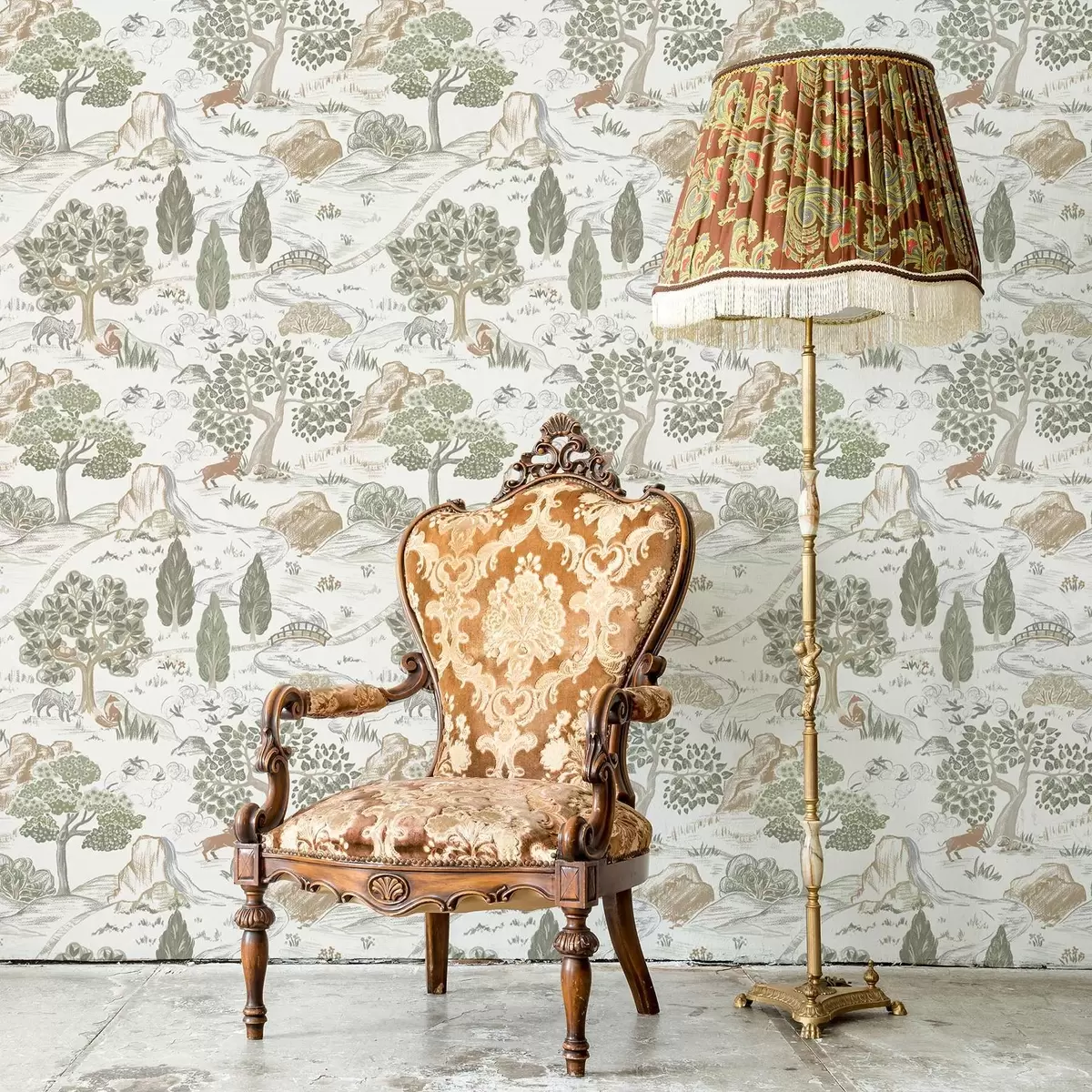 Позадина Бајковита мапа природе са животињама и дрвећем a00177