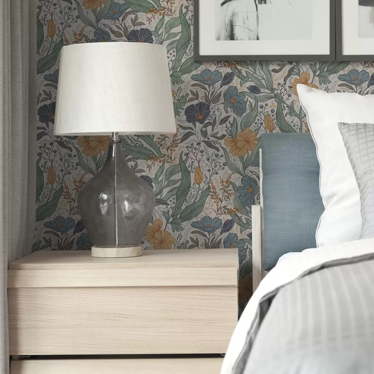 Позадина Ручно цртана илустрација ливадског цвећа у топлим бојама a00180