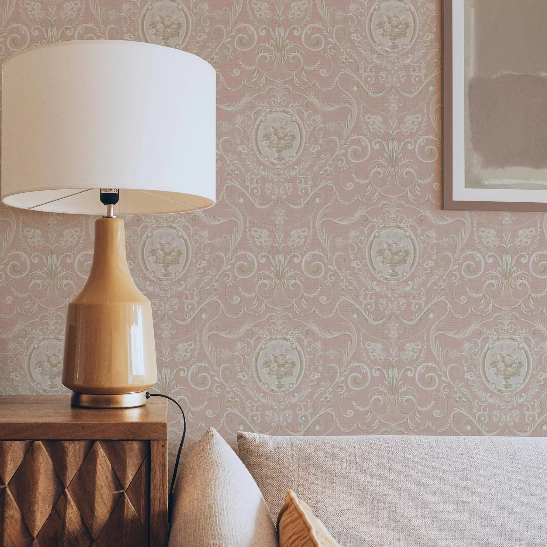 wall murals Розе класични узорак са медаљонима и цвећем a00185