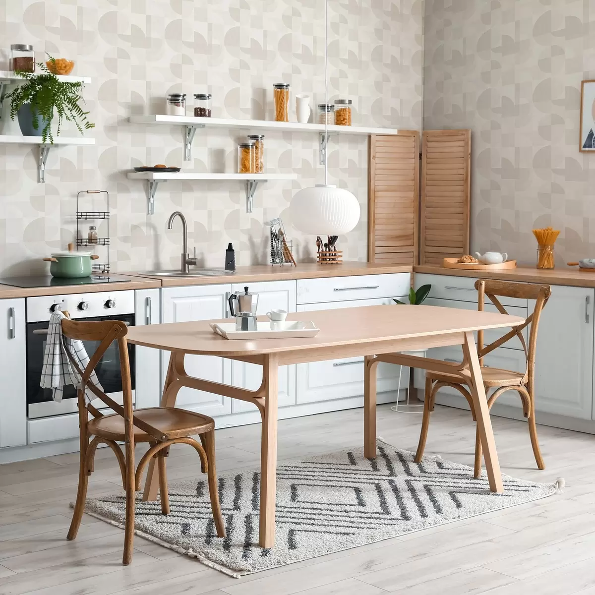 Позадина Минималистичка геометрија у светло крем палети a00189