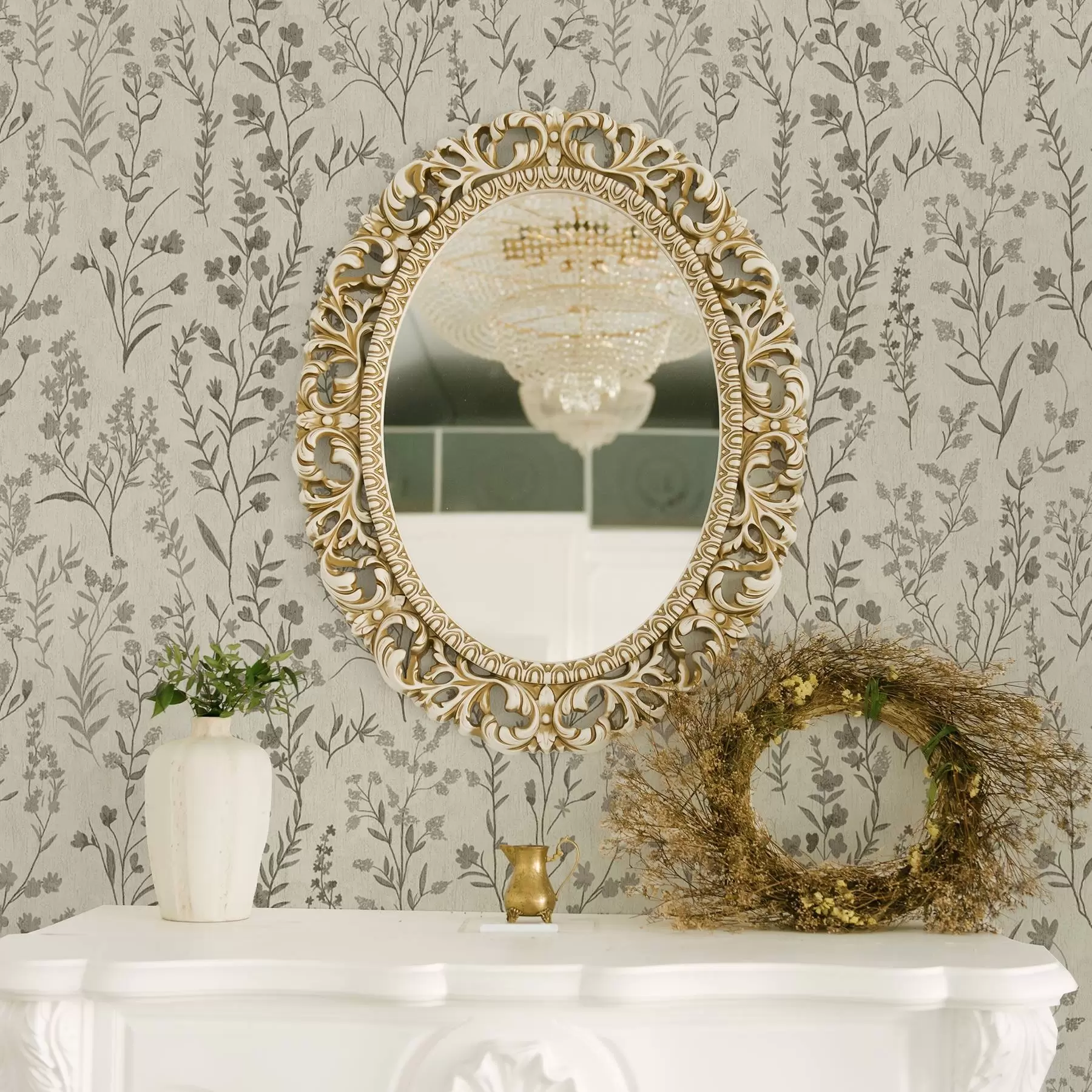 wall murals Монохромне ливадске траве у винтаге стилу a00192