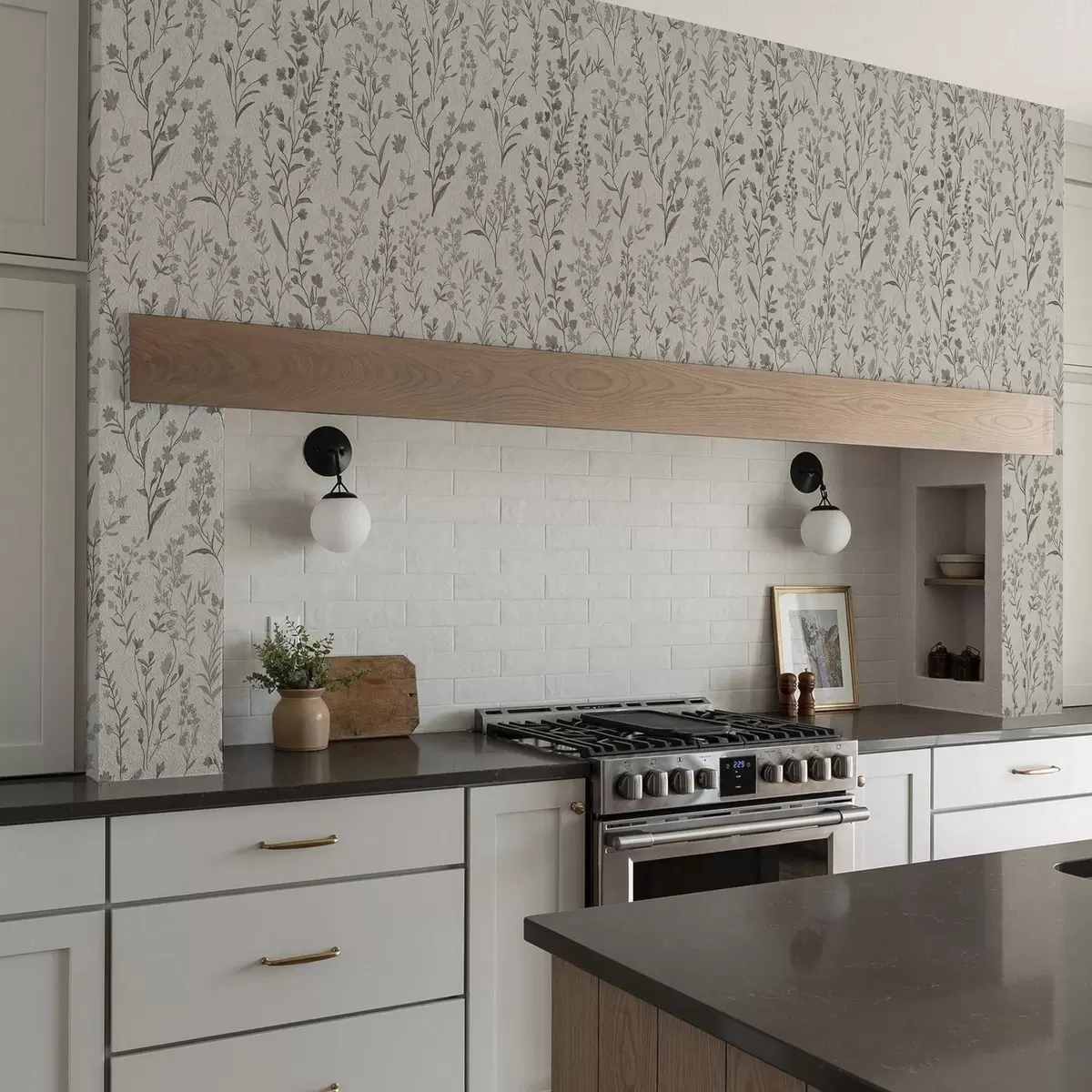 Позадина Монохромне ливадске траве у винтаге стилу a00192