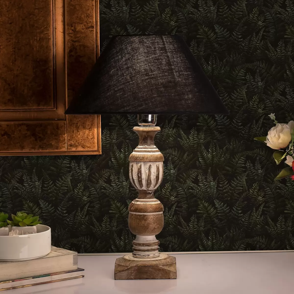 Позадина Тамна папрат, шумски украс, ноћне боје a00214